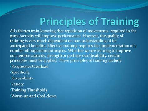 What Are the Principles of Training?